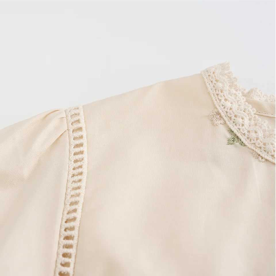 Vintage Floral Embroidery Girls Dress Casual Dresses for Girls Spring Cozy Toddler Princess Party Dress Childrens Dresses R250707