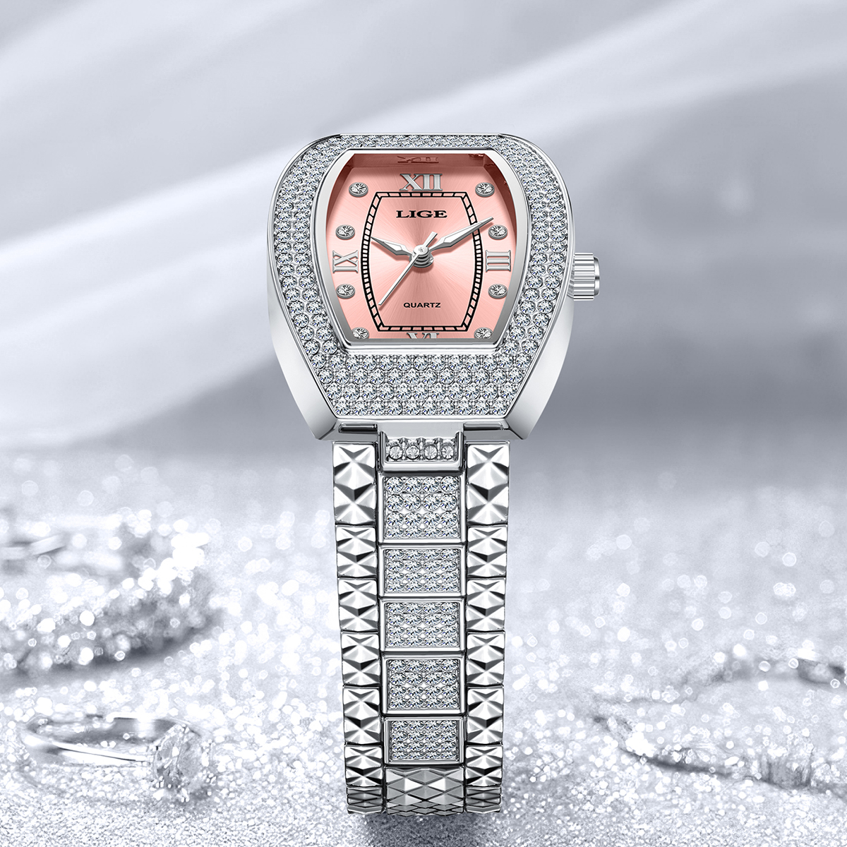 2025 Fashion Ladies Latest Waterproof Casual Clock Quartz Diamond Watch