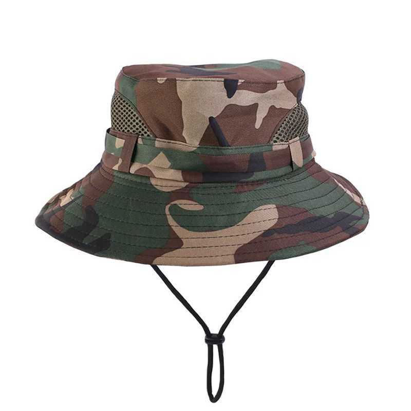 New Camouflage Kids Bucket Hats Summer Outdoor Protection Print Hat UPF 50+ Safari Sun Hat for Men Women Hunting Hiking Fishing Y250707