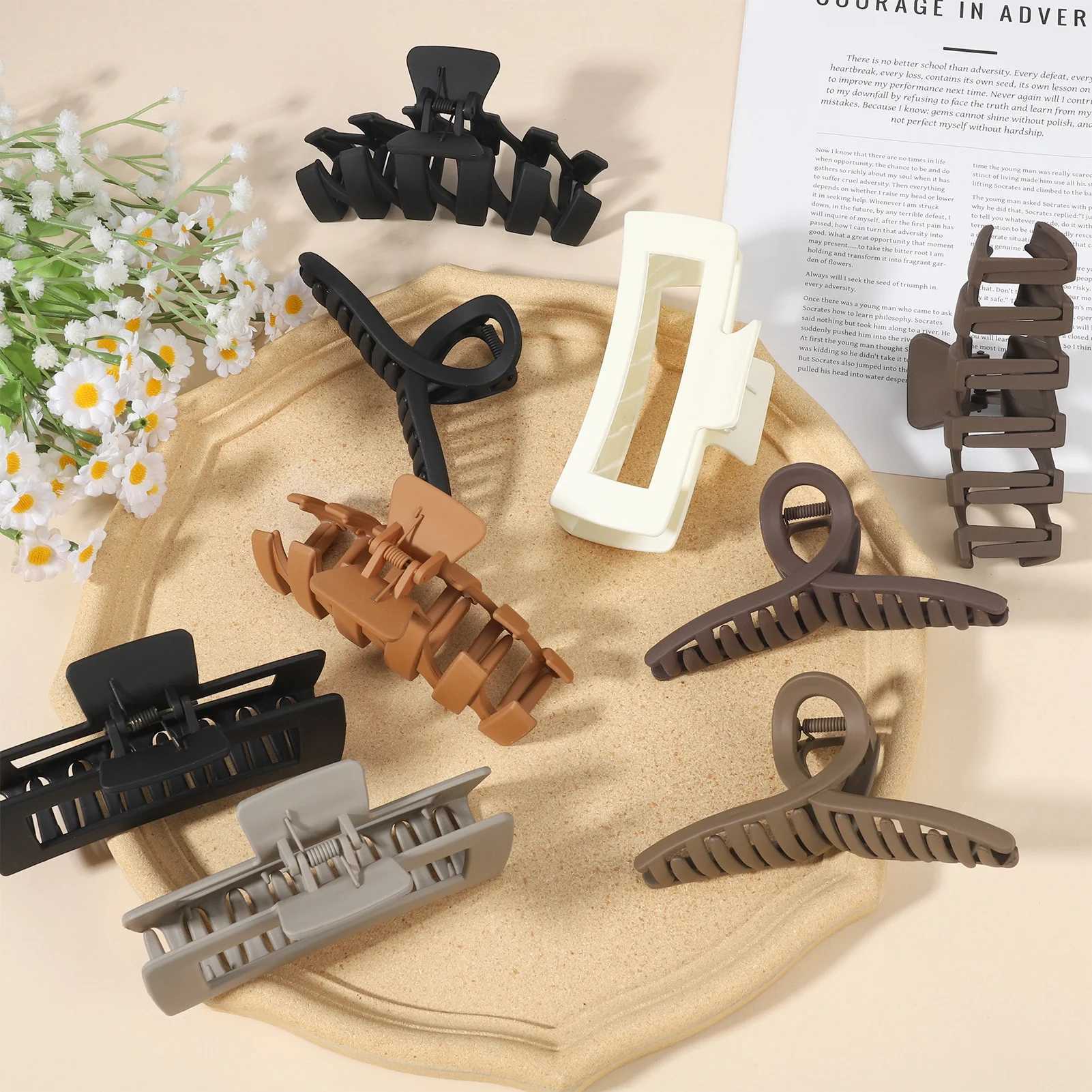 9 PCS Assortment Large Claw Clips Hair Clips for Women Thick Hair Multi-Styles Matte Non-slip Hair Clips Strong Hold Claws Z250707