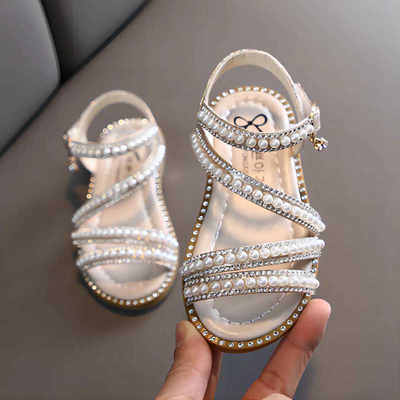 Girl Sandals Summer Fashion Kids Baby Girls Bling Rhinestone Princess Single Sandals For Little Big Girls Shoes z250708F86D