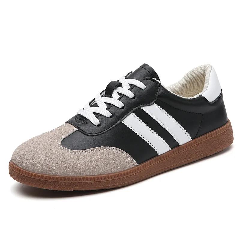 Free shipping for designer ladies new large-sized casual flat shoes, color-matching retro ins sports sneakers, white sneakers