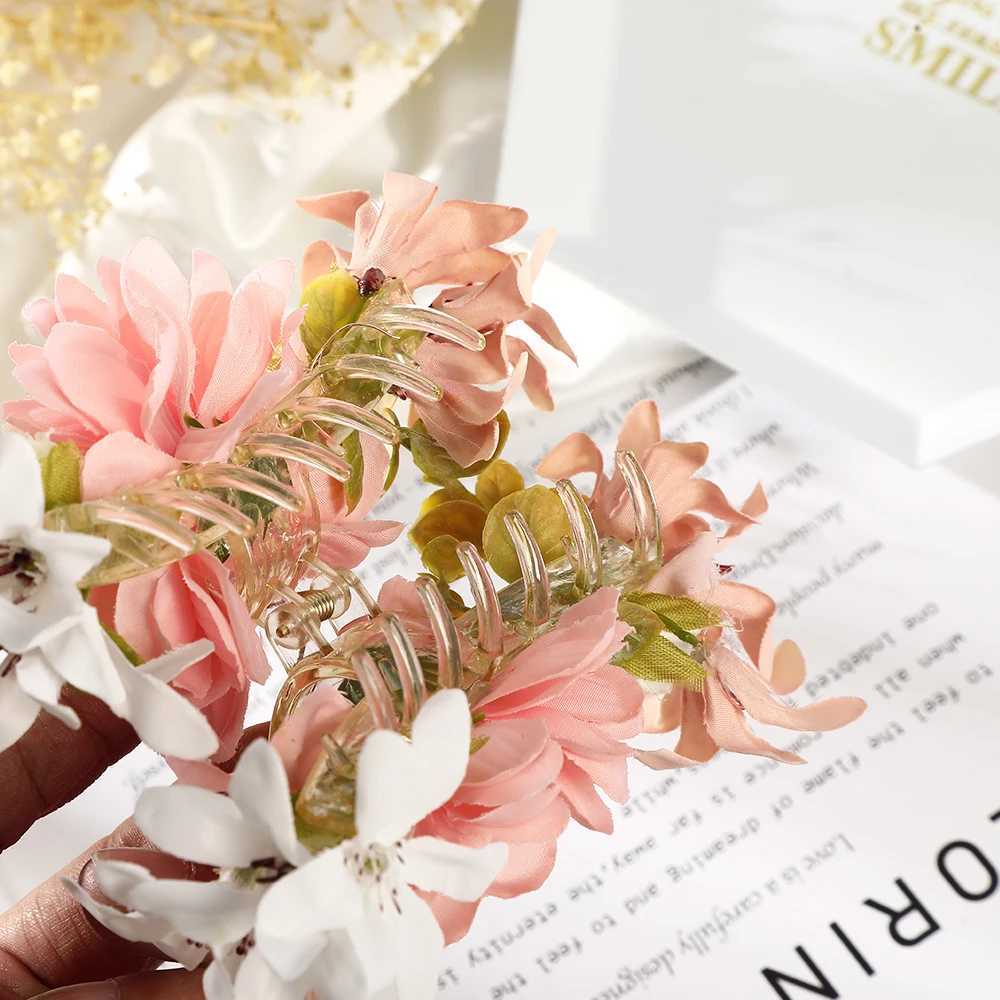 Haimeikang Large Size Flower Hair Clip Claws Hair Crab For Thick Hair Barrettes Hairpins Women Summer Fashion Hair Accessories Z250707