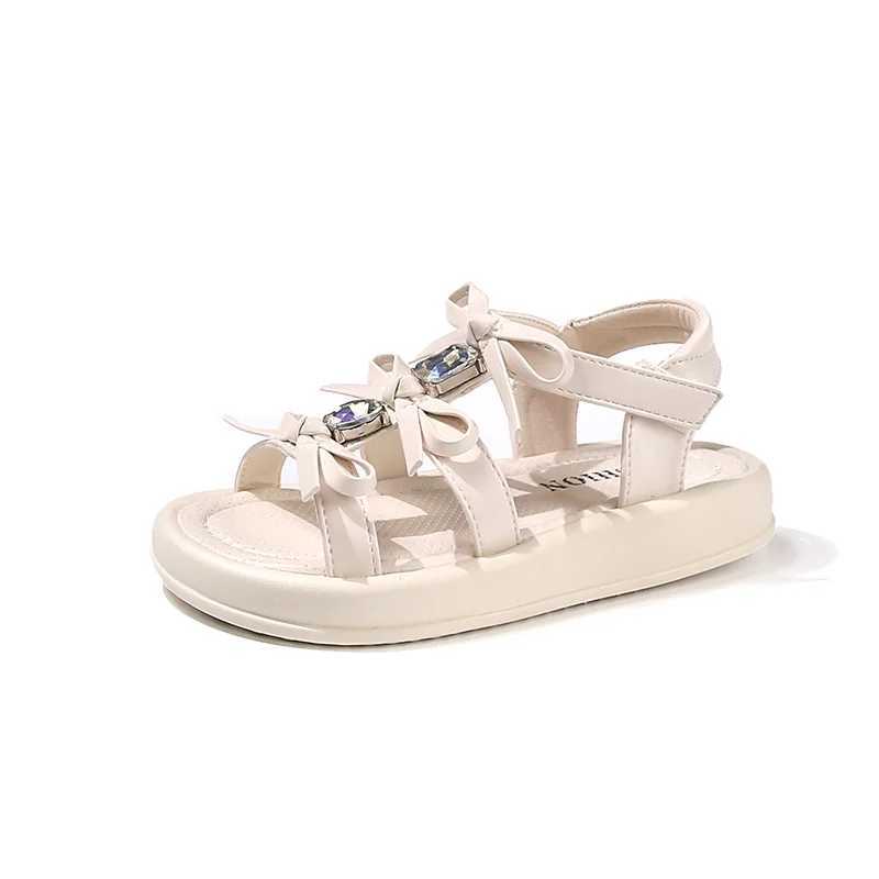 Girl Sandals New Summer Children Open-Toe Beach Sandals Princess Sweet Bowknot Kids Fashion Hollow-Out Casual Shoes Versatile R250707