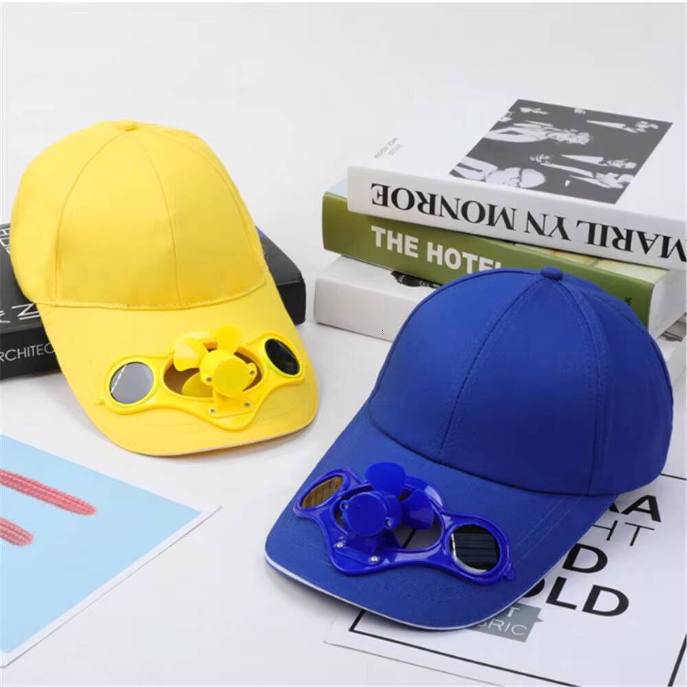 Novelty Fan Cooling Baseball Solar Outdoor Sport Cap Summer Camping Hiking Travel Hat For Women Men ddmythur