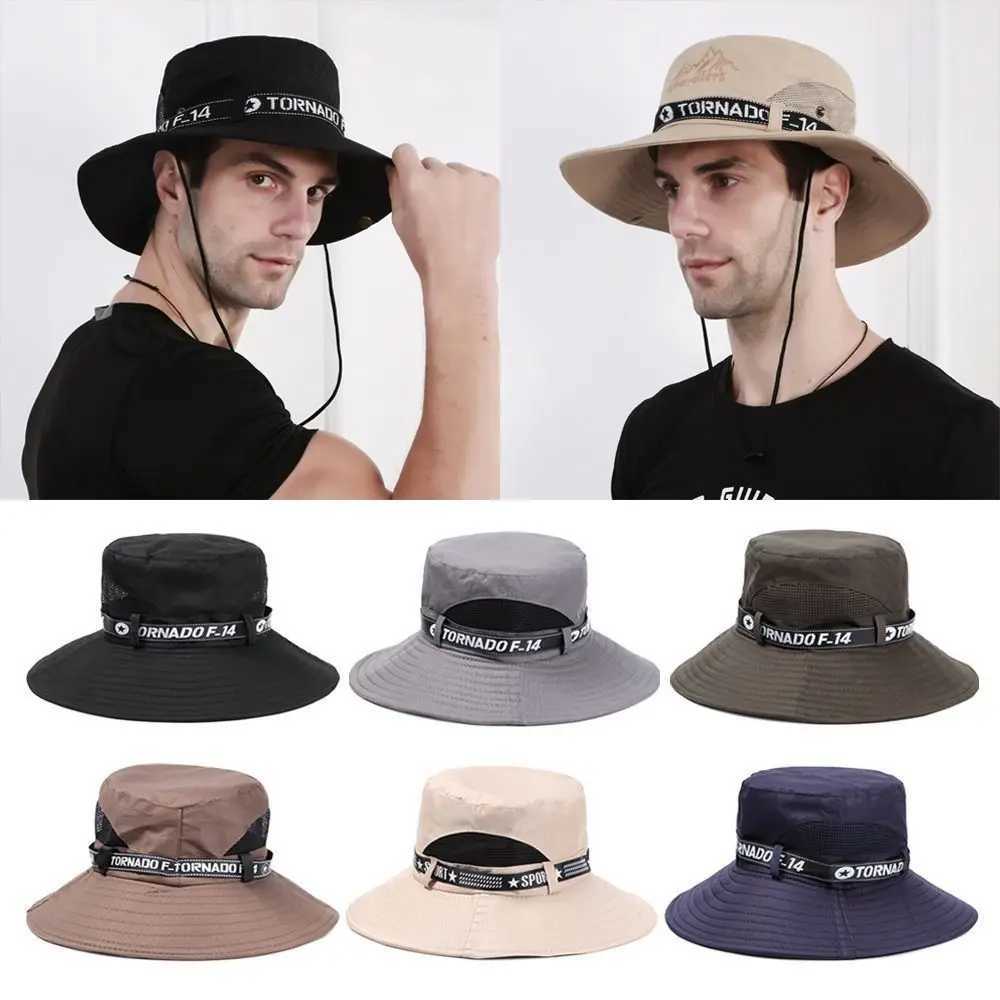 Bucket Hat Fishing Camping Hiking Sun Hat Summer Sun Hat Bucket Hat UV Protection Wide Brim Y250707