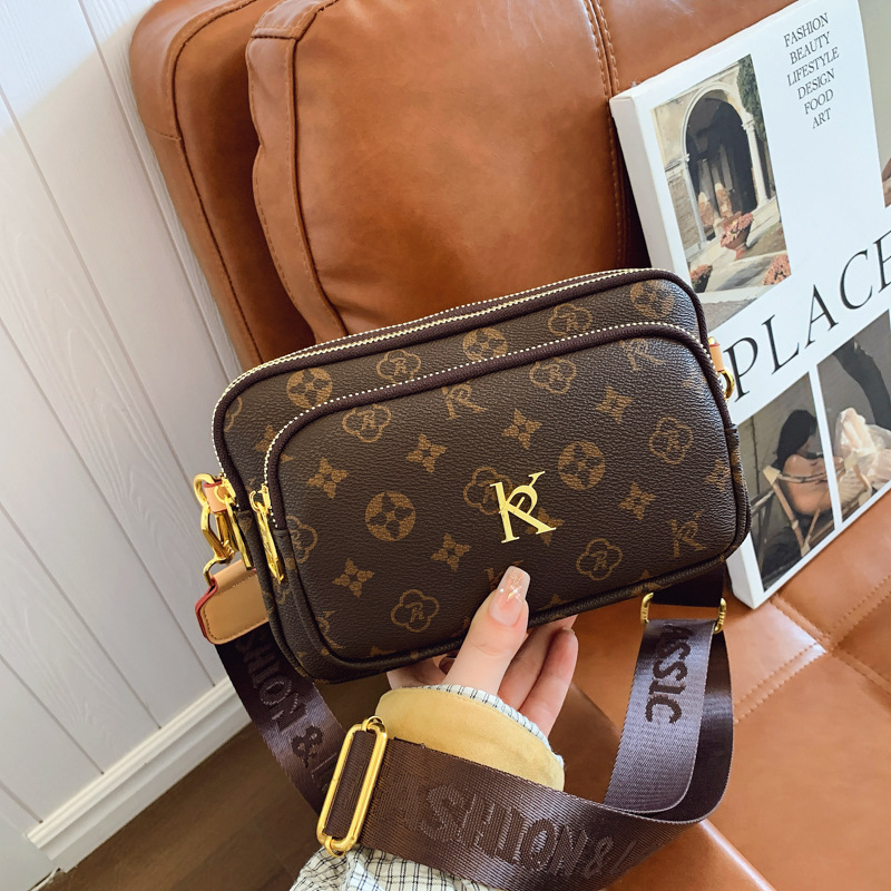 Designer High-End Feel 2025 New Printed Small Square Versatile Ribbon Shoulder Crossbody Light Luxury Women's Bag