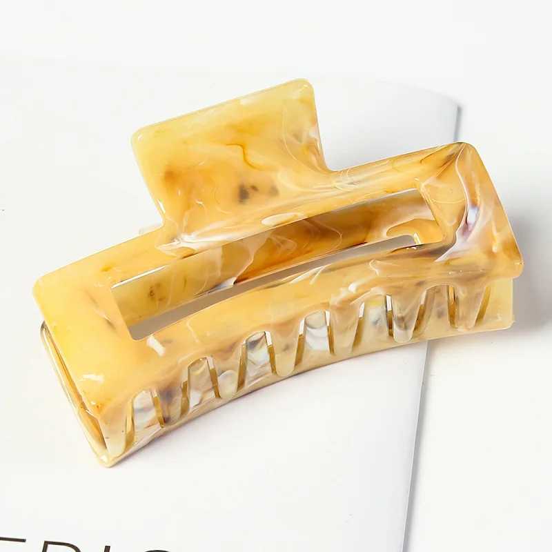 8.5cm Vintage Hair Clips Geometric Shape Hollow Out Colorful Print Women Claw Clip Girls Hair Accessories New Glossy Hair Claw Y250707