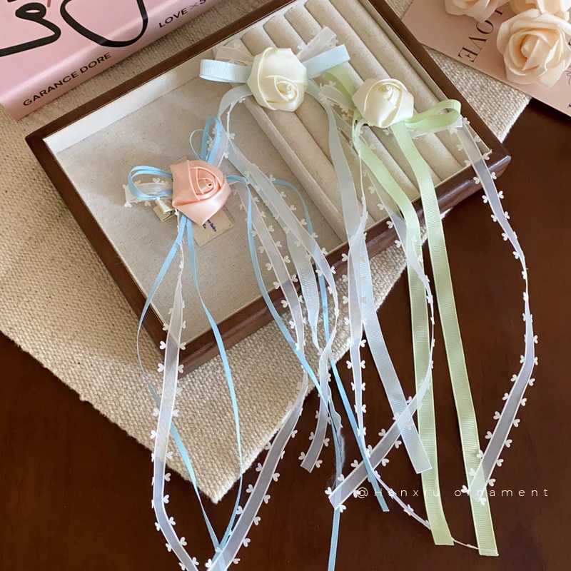 1/2 Pcs Flower Shell Mesh Hair Shark Clip Sweet Ribbon Rose Flower Hairpins Girls Hair Clamps for Women Girls Hair Accessories Z250707