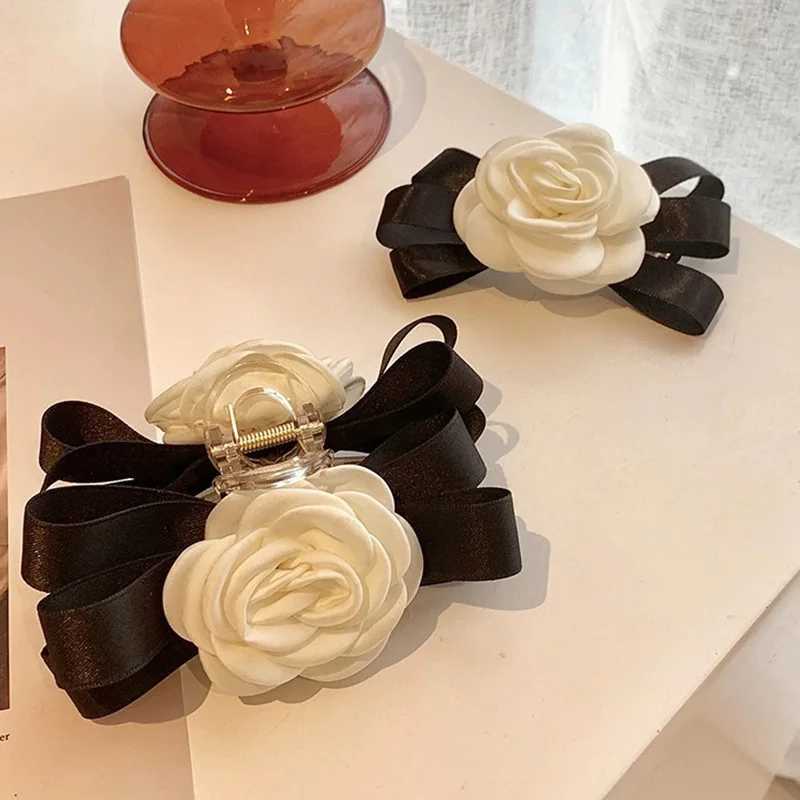 1pc Xiaoxiangfengshan Camellia Bow Headpiece Hairclip Female Rear Head Grip Clip Large Shark Clip Premium Spring Clip Z250707