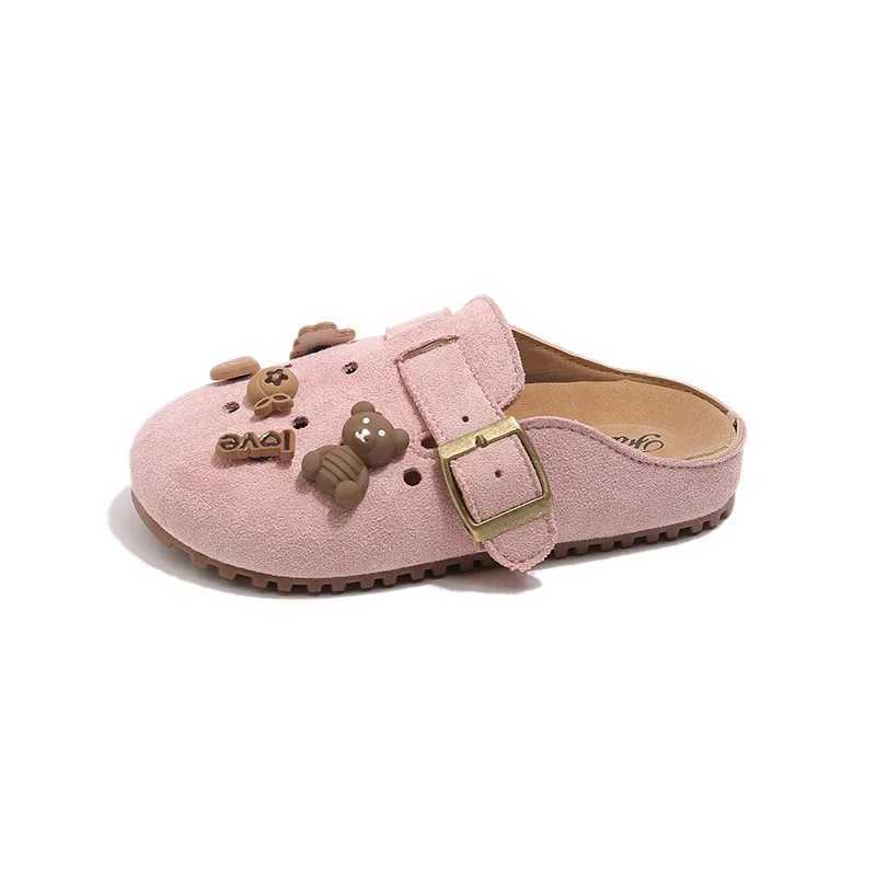 2025 Children Mules for Girls Spring Autumn New Fashion Korean Style Soft Bottom Non-slip Versatile Cut-outs Sweet Casual Shoes R250707