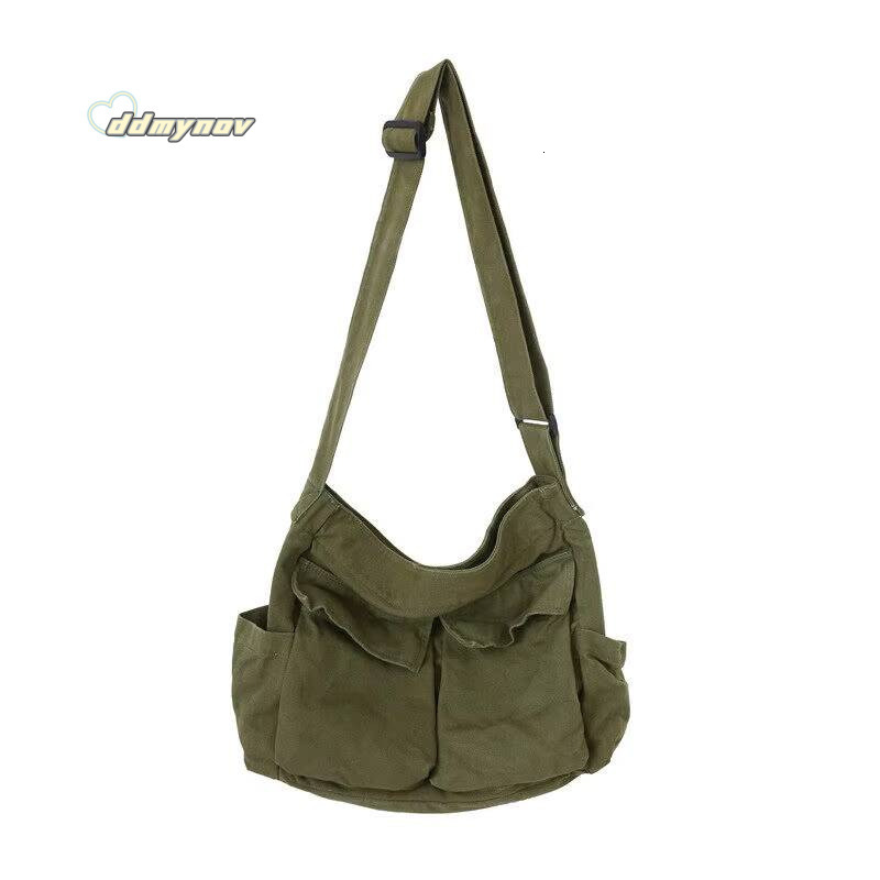 Workwear Canvas Shoulder Large Capacity Retro New Student Class Messenger Bag ddmynov