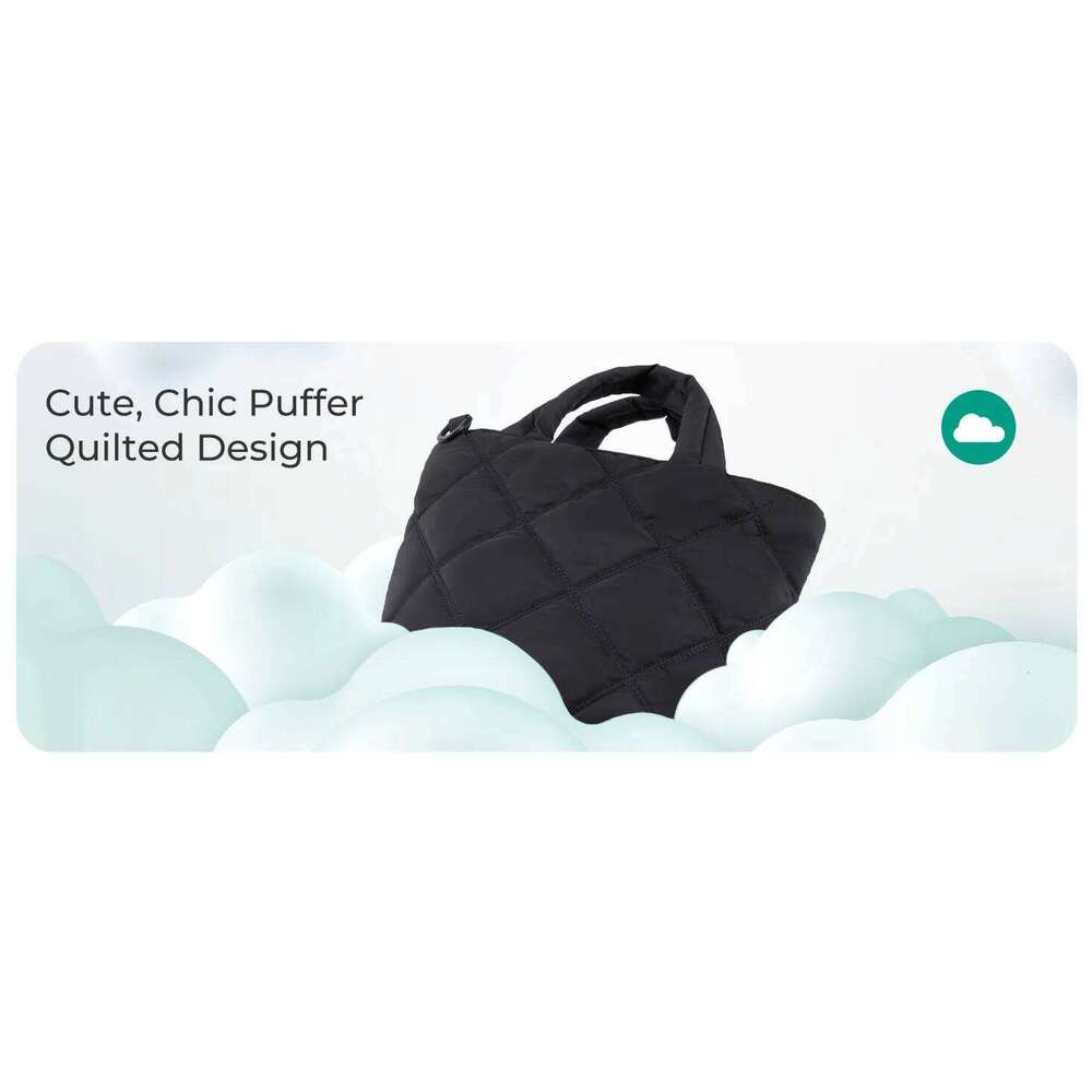 Puffy Mini Tote Quilted Grid Shoulder Bag Small Purse Handbag Organizer Crossbody Bags for Women