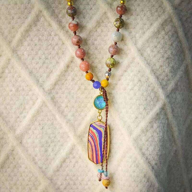 Natural Beads Handmade Multi-color Necklace Women's Jewelry Gift