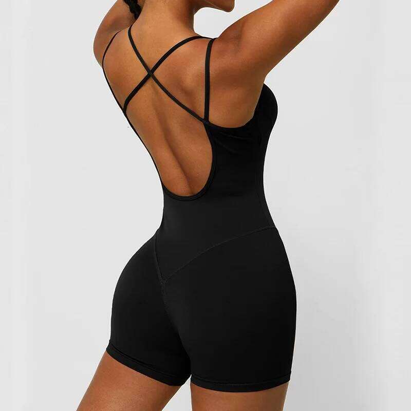 Cloud Rise Sexy Girl Backless Yoga Jumpsuit Women Workout Bodysuit Sports Set One Piece Tracksuits Fiess Suit Gym Sportswear