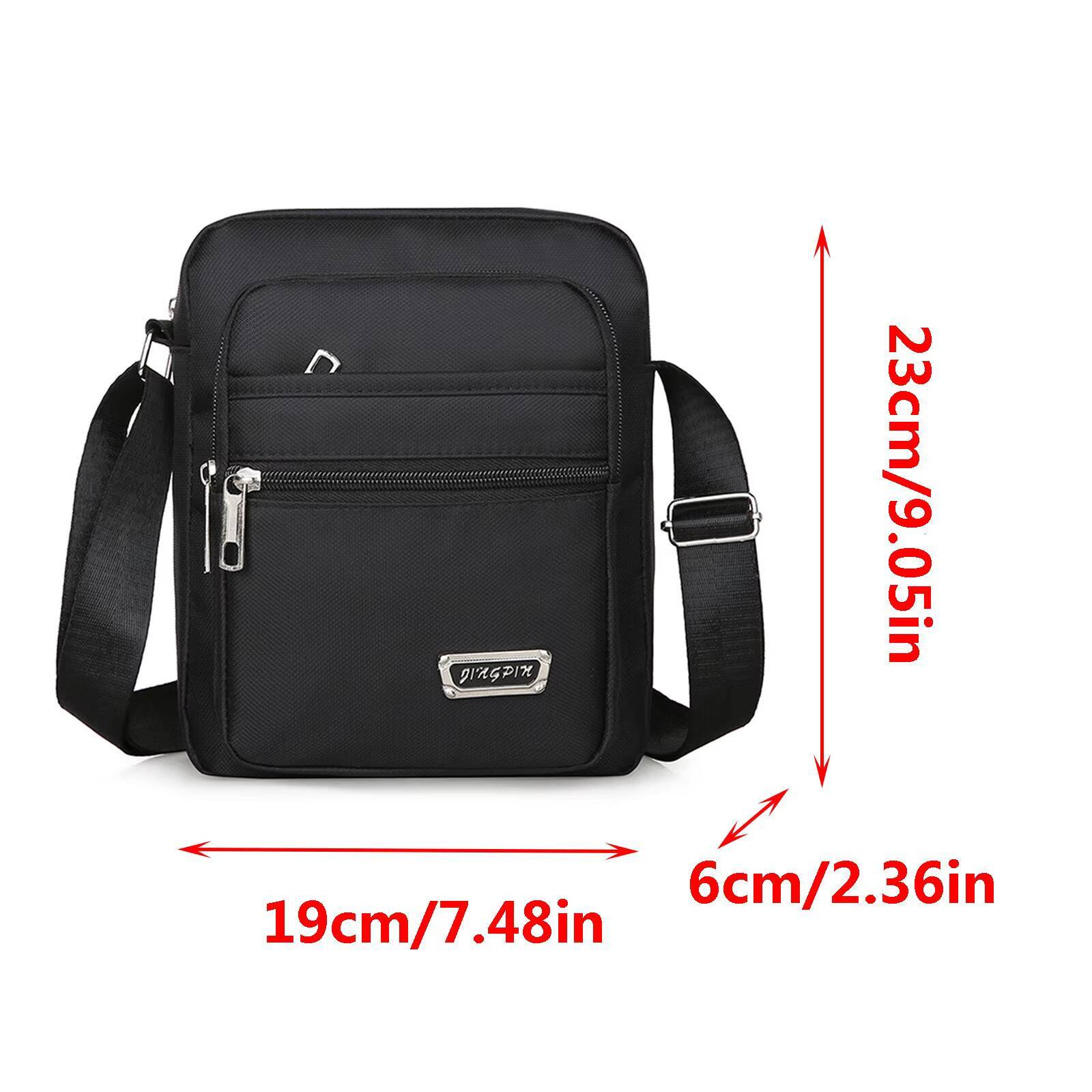 Four Layer Zipper Waterproof Single Shoulder Messenger Business Bag Wallet ddmynov