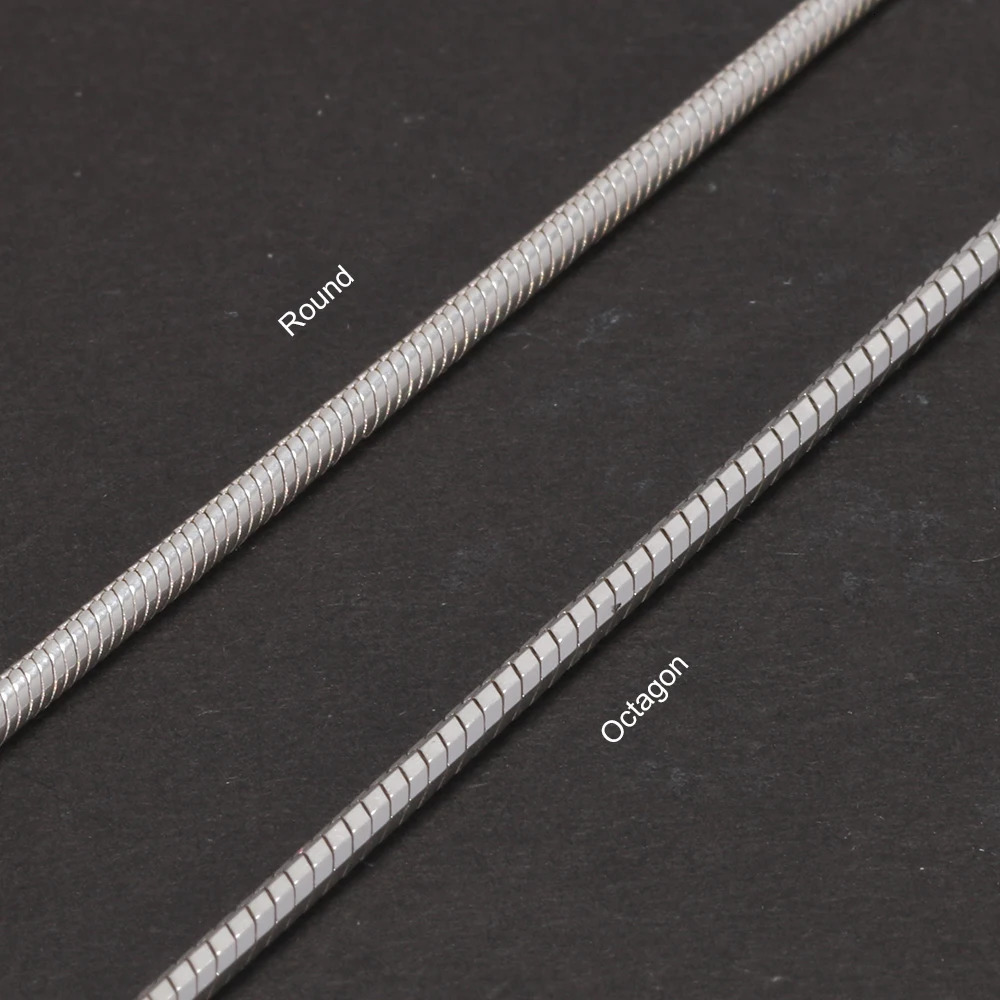 2mm Octagonal Snake Chain S925 Pure Silver Mens and Womens Sweater Necklace Bracelet Electroplated Platinum Minimalist Jewelry 250702