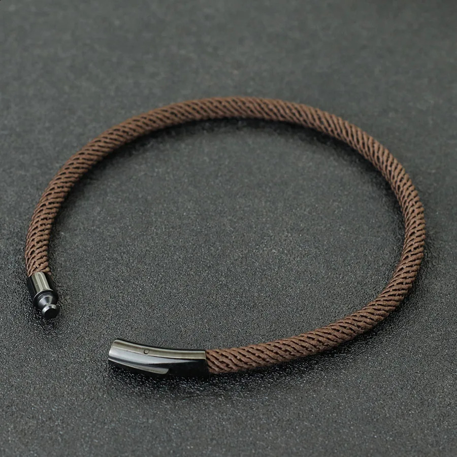 Fashion Stainless Steel Buckle Bracelet Bangle Unisex 4mm Milan Thread Charm Gift for Lover Leisure Accessories Jewelry 250707