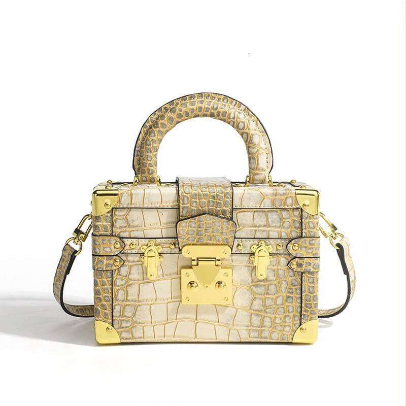 Luxury Designer 2024 Fashion Trends Bag Women Crocodile Classic Box Design Handbags Snake Print Shoulder Bags Genuine Leather Ladies
