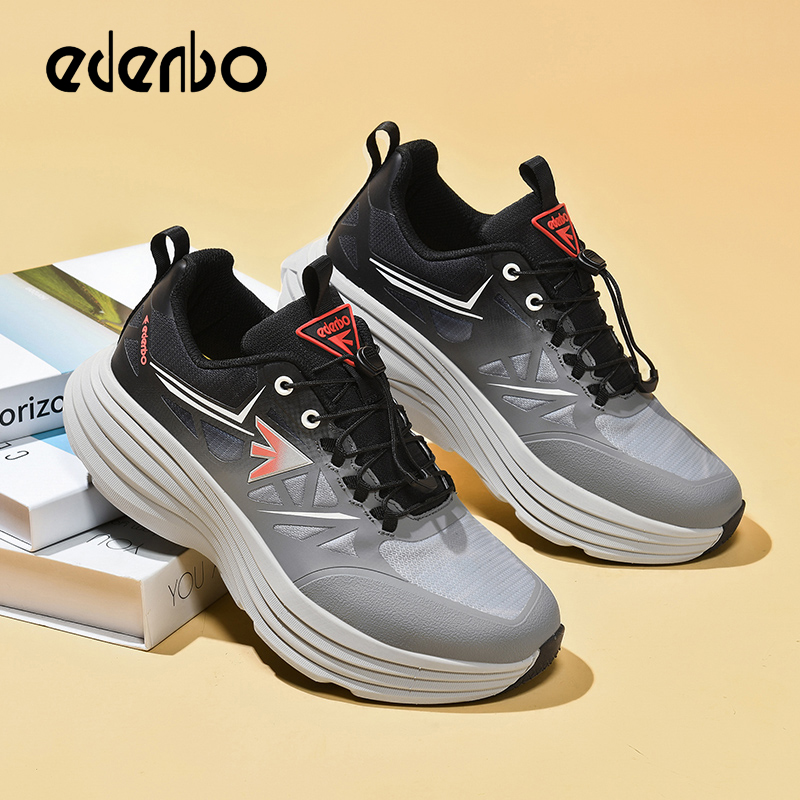 Edenbo men's shoes 2025 new four seasons breathable urban outdoor hiking shoes men's thick bottom cushioning sports shoes