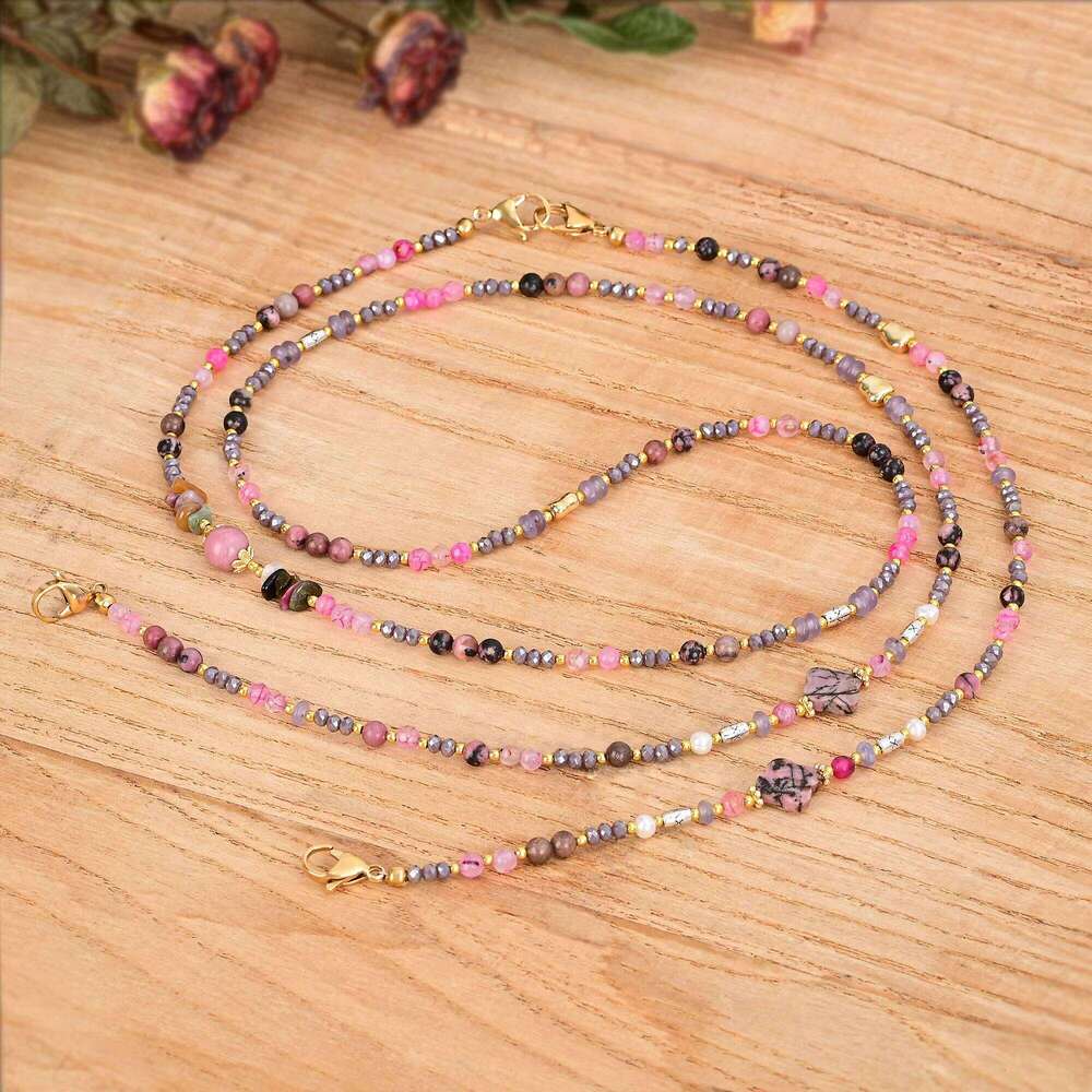 Bohemian Natural Stone Beaded Long and Short Phone Chain Friendship Gift Accessories