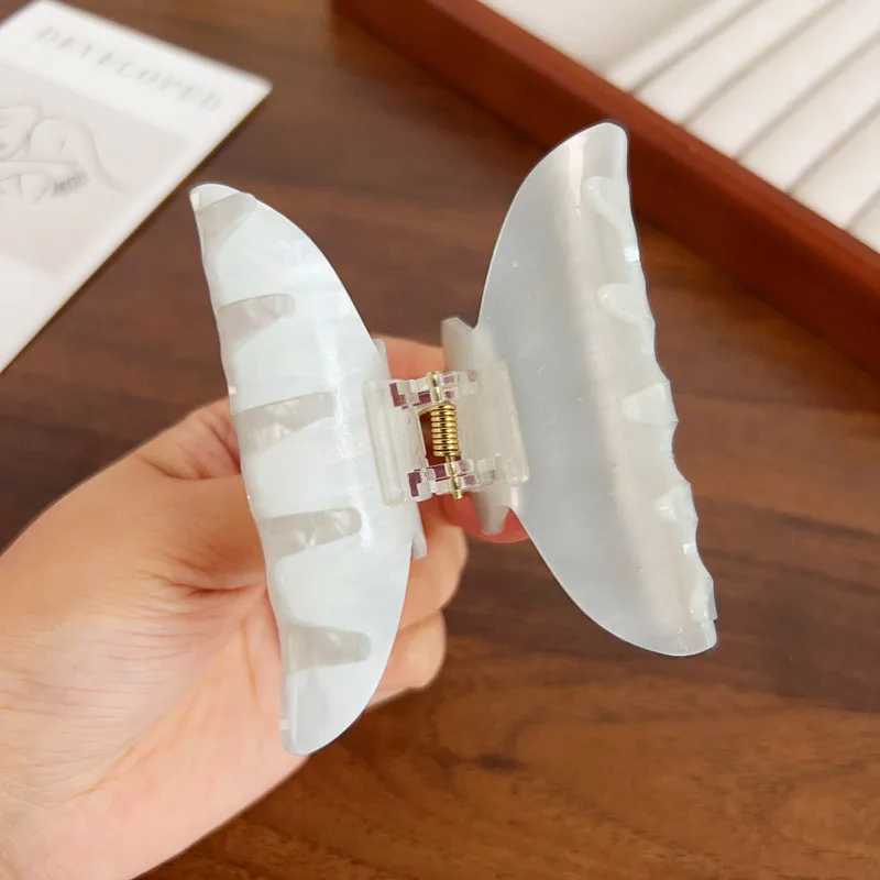 Korean Acrylic Hair Clip for Women Marble Texture Hair Claws Clips Trendy Girl Hairpin Korean Hair Accessories Y250707