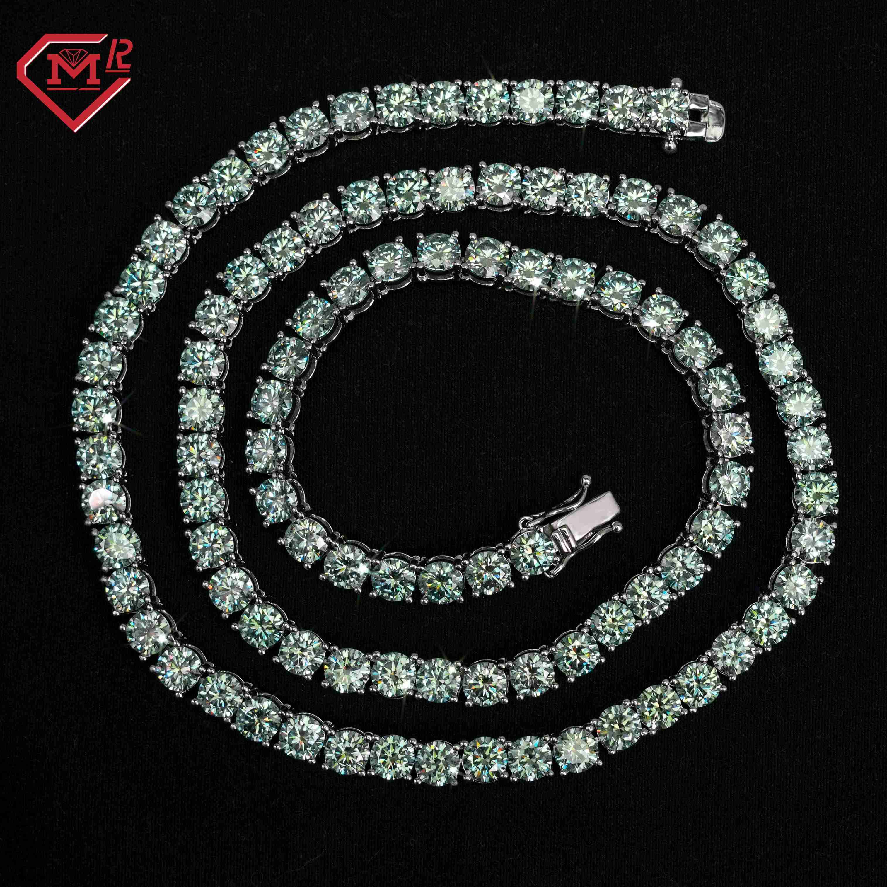 4MM Tennis Chain Necklace Moissanite Hiphop Jewelry 925 Silver Luxury Moissanite Tennis Chain