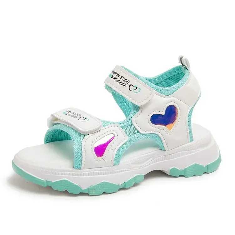2025 New Summer Girls Sandals Kids Princess Beach Shoes for Vacation Soft Sole Anti-Slip Girls Candy Color Flats Wear-Resistant R250707