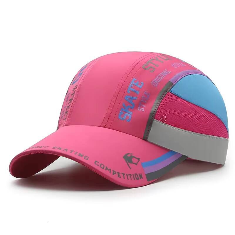 Summer Quick-Drying Mens Print Stitching Baseball Cap, Outdoor Sports Visor, Womens Tennis Hat, Adjustable Sun Hat ddmythur