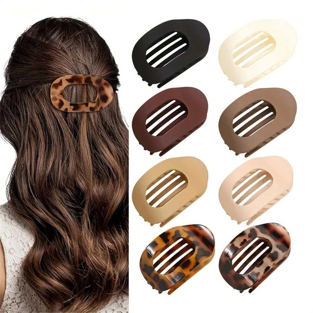 4Pcs/Set New Elegant Matte Acrylic Rounded Duckbill Hair Clips for Women Fashion Solid Color Plastic Hairpin Hair Accessories Y250707