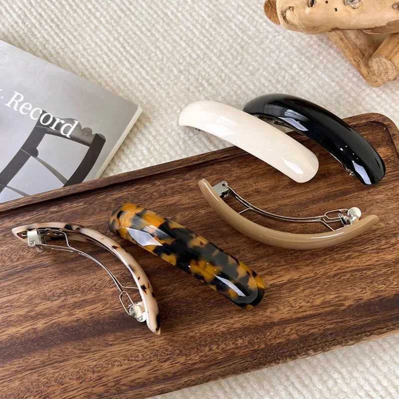 Retro Leopard Hairpins Spring Clip Colorful Acetate Hair Clips for Women Elegant Exquisite Barrettes Fashion Hair Accessories Z250707