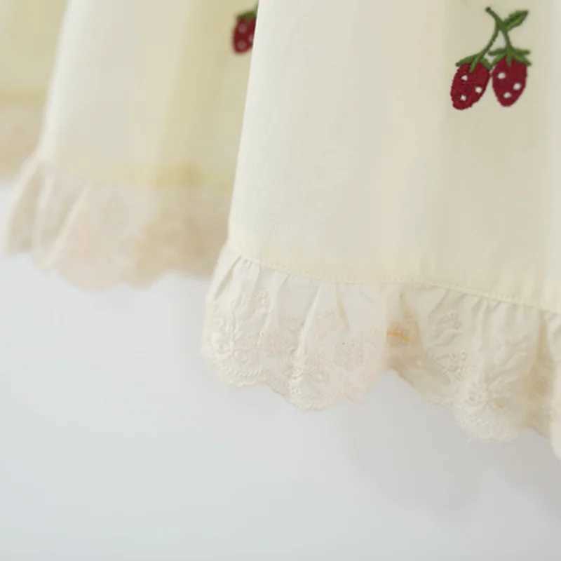 Baby Girl Clothes Summer Bow Cherry Plaid Pattern Lapel Baby Girl Dress Cute Casual Baby Girls Princess Dresses R250707