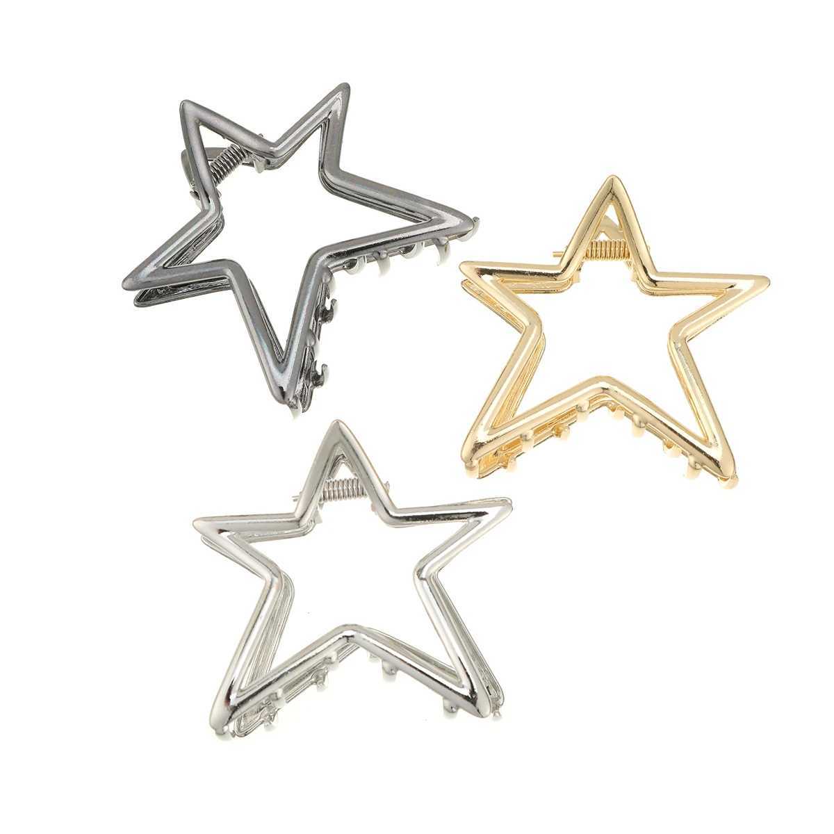 AWAYTR Harajuku Hollow Star Pentagram Star Hair Claws Sweet Cool Charm Trend Hair Clip for Women Y2k Hair Accessories Z250707
