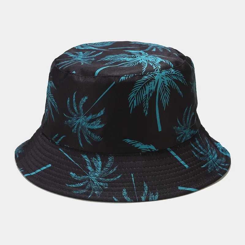 Spring/Summer Sun-Protect Hat Bob Mens Fashion Coco Print Bucket Hat Unisex Fisherman Hat Womens Leisure Basin Cap Y250707