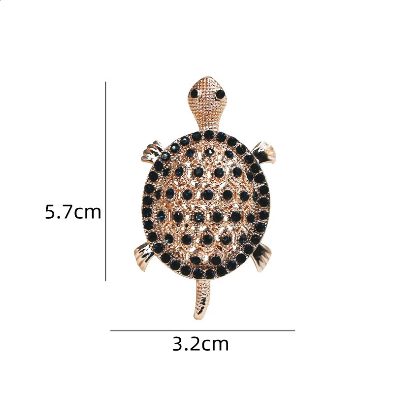 Delicate Crystal Hollow Turtle Brooches for Women Exquisite Shiny Tortoise Pins Party Sea Animal Jewelry Gifts 250625