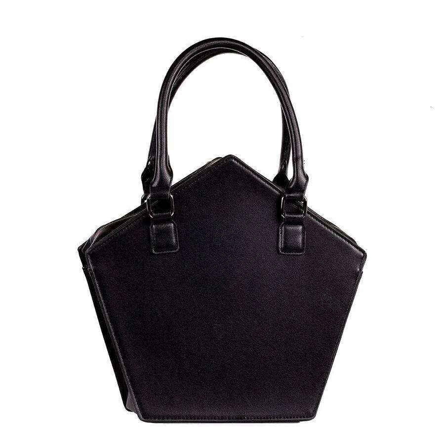 Designer bag 99 JIEROTYX Pentagram Punk Darkness Gothic Star Handbag Women Girl Black PU Soft Leather Shoulder Bag With Chain High Quality