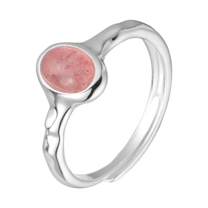 925 Sterling Rings for Women Red Stone Fashion Geometric Vintage Handmade Irregular Ring Party Gifts XJ250707