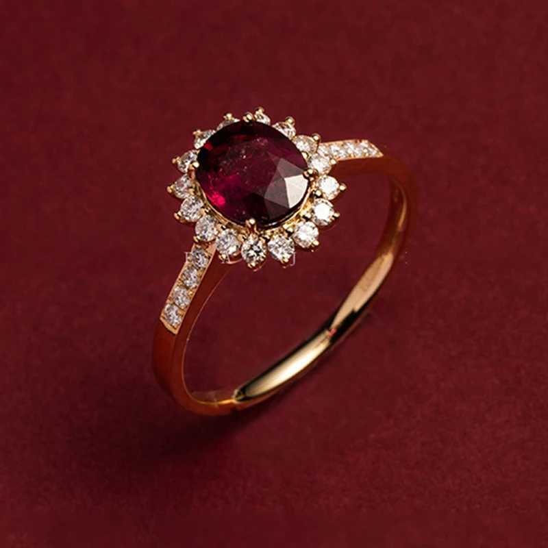 925 Silver Vintage Gemstone Ring Red 5A Zirconia Rings for Women 18K Gold Plated Engagement Wedding Band Stud Earrings XJ250707