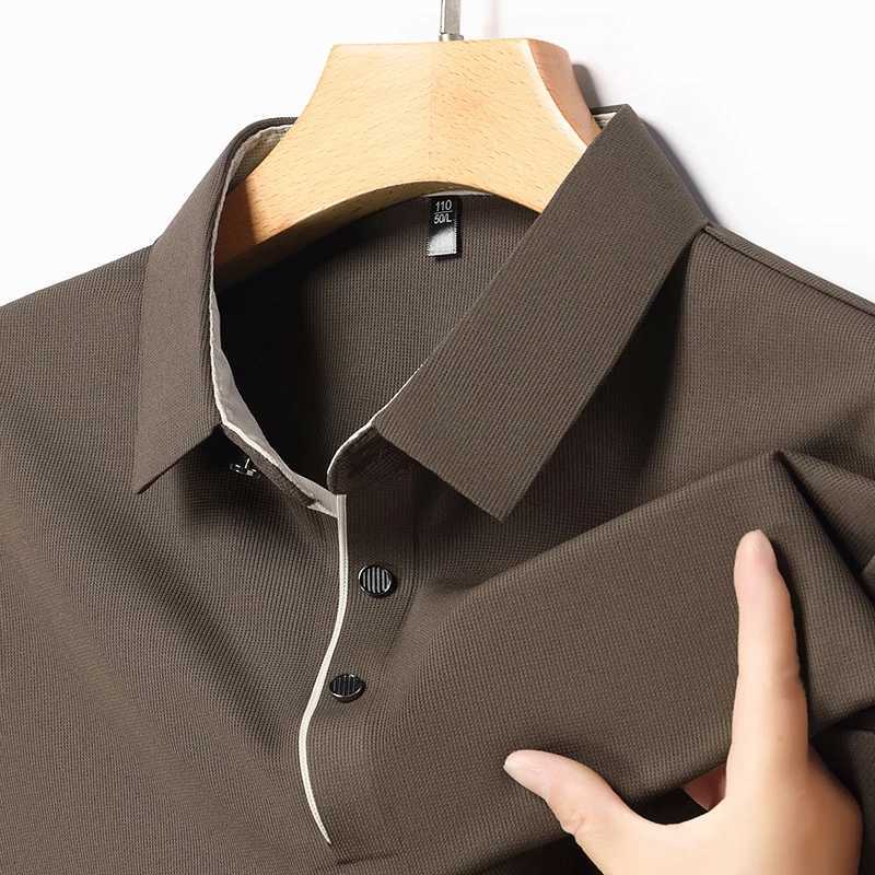 2025 Summer Fashion New Short Sleeve High-End Mens Lapel Golf Casual Polo Shirt High-Quality Comfortable Breathable T-Shirt Top Y250707 Y250707