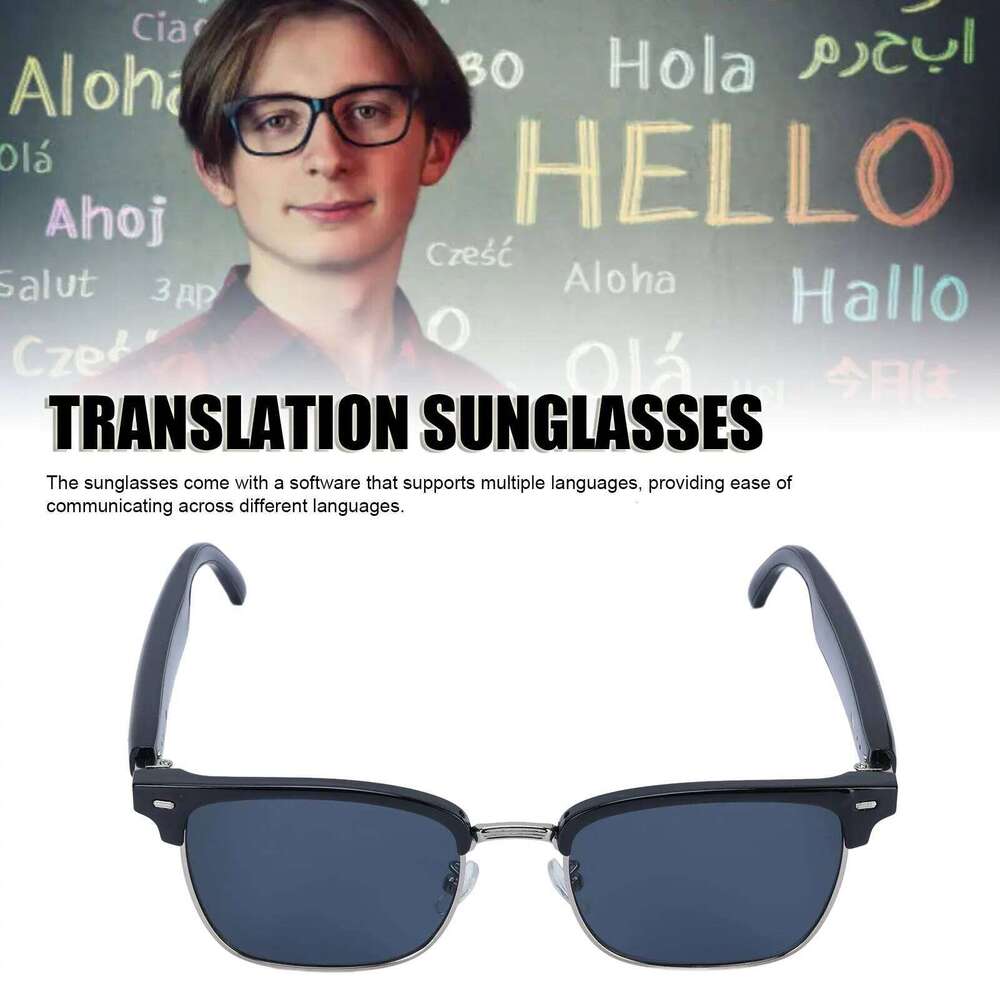 Well-known brand multi-language support real-time speaker portable intelligent translation music sunglasses