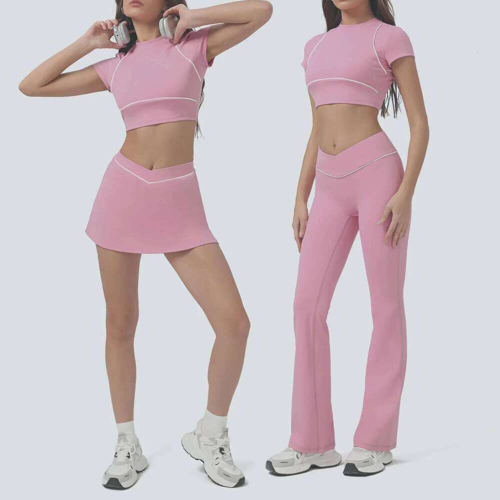Tennis Sports Fiess High Waist Quick-drying Backless Skinny Golf Badminton Running Workout Clothes Gym Yoga Set for Women
