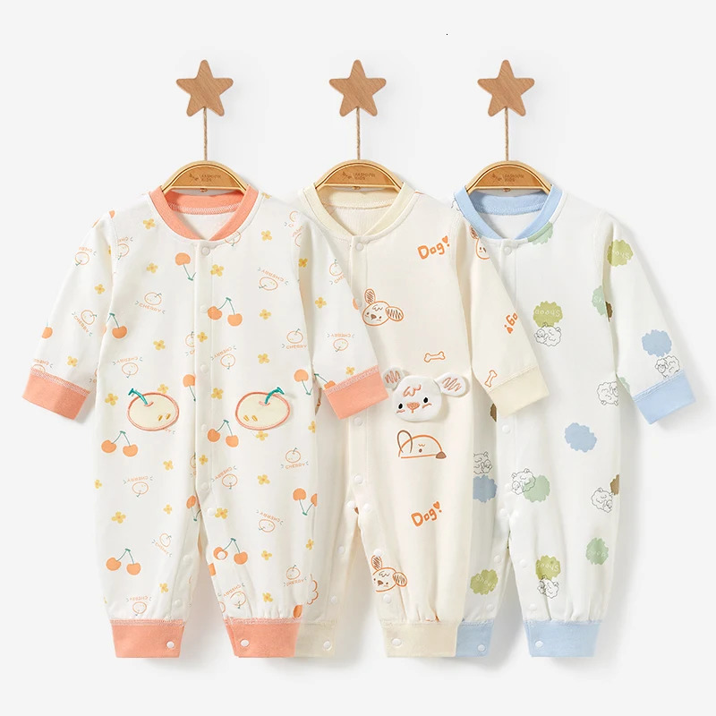 Unisex Baby Bodysuit 100% Cotton Cute Colorful Prints Soft Seamless All Seasons Snug Fit Onesie 0-18M 250707