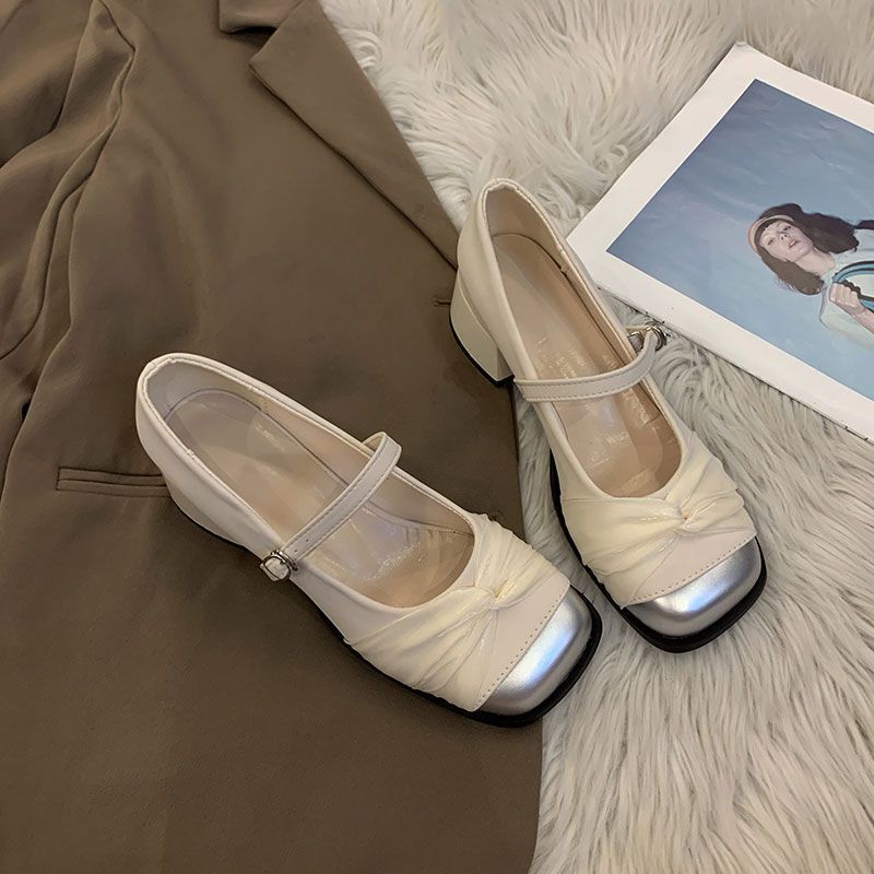 Designer Mary Jane French High Heels 2025 New High-end Evening Style Single Fashion Leather Shoes