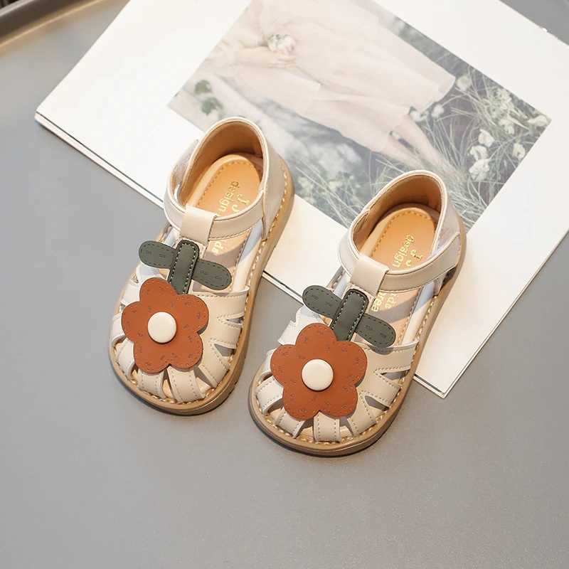 Toddler Girls Sandals Summer New Cute Childrens Princess Flower Flat Sandals Fashion Sweet Kids Versatile Walking Beach Shoes R250707