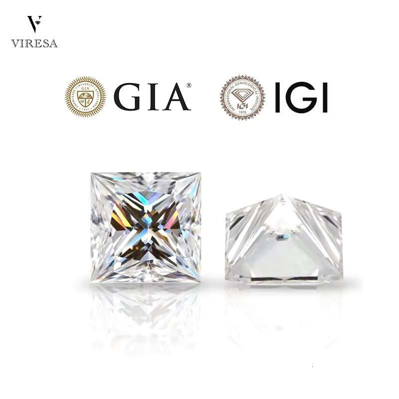Viresa Lab-Grown VS2 Clarity Princess Cut Diamonds Loose Diamonds for Jewelry Making with IGI Certificate Watch Companion