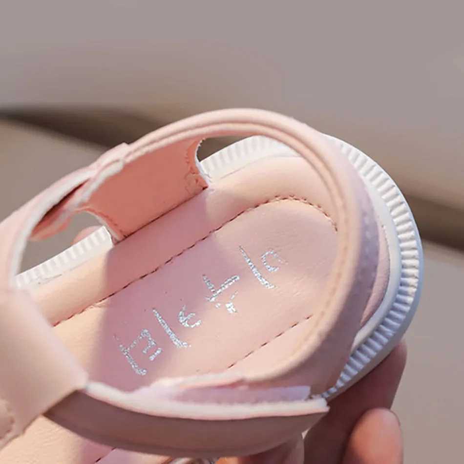 Adorable Elegant Girls Summer Casual Sandals Soft Soled Princess Style Kids Shoes Comfort Breath Anti Slip Magic Strap Closure R250707