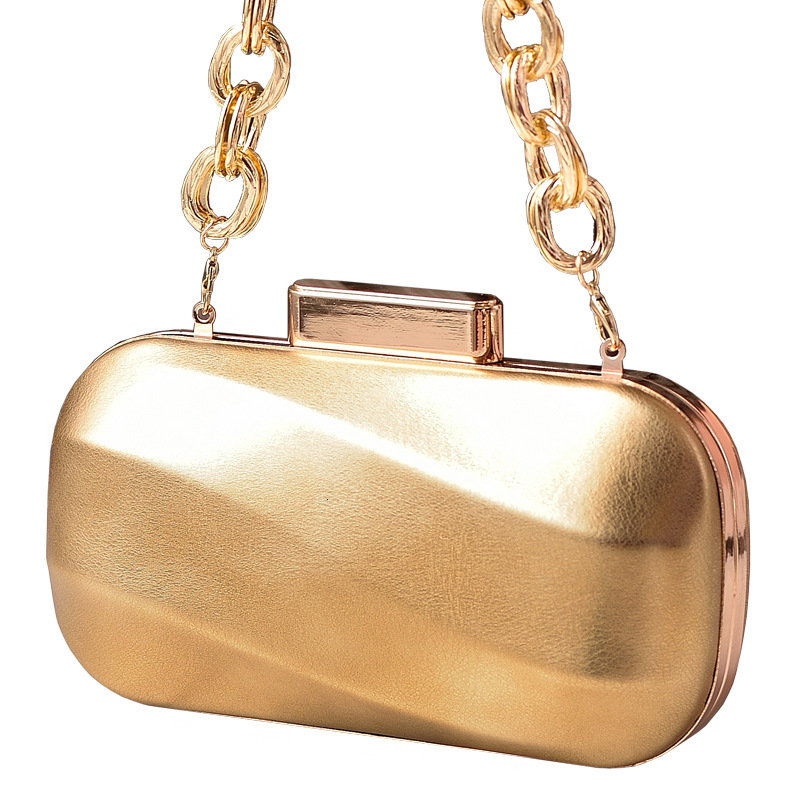 New cross border metal texture evening bag silver glossy leather trend party bag designer bag women s trend handbag crossbody bag