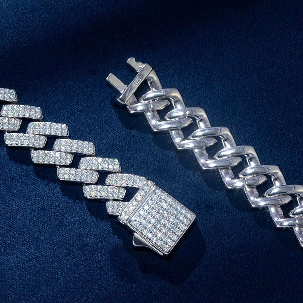 20mm Iced Out Hip Hop Miami Cuban Chain Mens Gift From the Product Category of Moissanite Jewelry