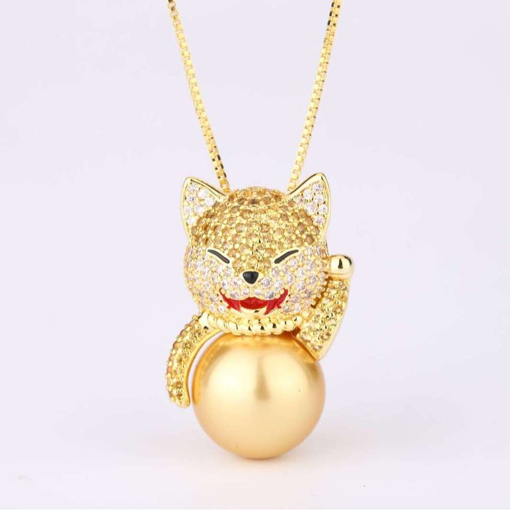 Huayoumei Jewelry Loyal Shiba Inu Imitation White South Sea Gray Pearl Necklace C40