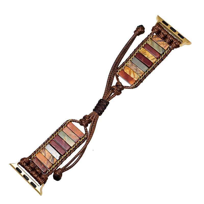 Rectangle Turquoise Handmade Apple Band, Bohemian Style Minimalist Watch Band
